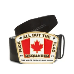 Ahornbladspænde Sort Læderbælte