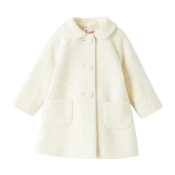 Baby Pige Frakke - Flared Design i Blødt Uld og Cashmere Blanding