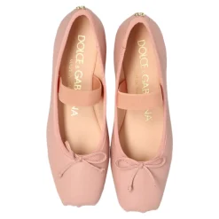 Ballerinasko i læder med elastikrem