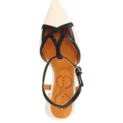 Beige læder højhælet sandal Acatia