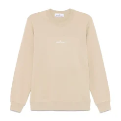 Beige Ribbed Crew Neck Sweater