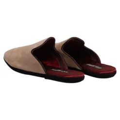 Beige Ruskind Slides Flade Sko