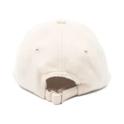 Beige Uldfilt Broderet Logo Hat