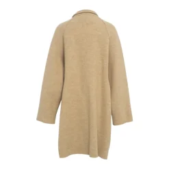 Beige Uldfrakke Elegant Knappelukning