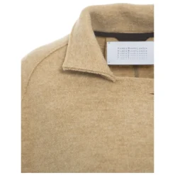 Beige Uldfrakke Elegant Knappelukning