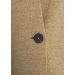 Beige Uldfrakke Elegant Knappelukning