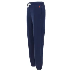 Blå Bomuld Jogger med Rød Logo