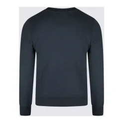 Blå Bomulds Sweatshirt med Broderet Logo