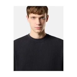 Blå Crewneck Vaffel Sweatshirt