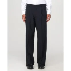 Blå Dobbeltradet Uld Stretch Kjole