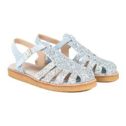 Blå Glitter Sandal med Ankelrem