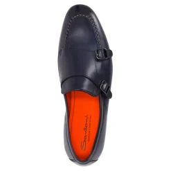 Blå Læder Dobbelt Spænde Goodyear Sko