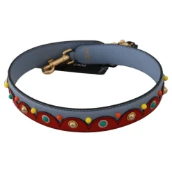 Blå Læder Skulderrem Tilbehør