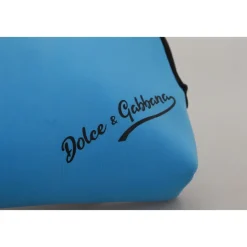 Blå Logo Print Håndtaske Leopard Print Toilettaske