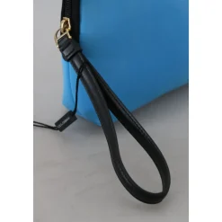 Blå Logo Print Håndtaske Leopard Print Toilettaske