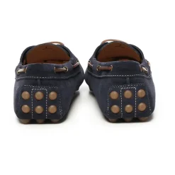 Blå Ruskind Flade Sko