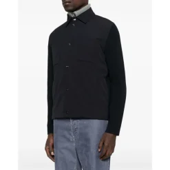 Blå Silke Nylon Jakke