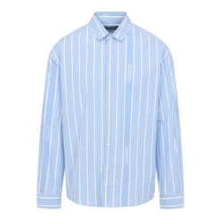 Blå Skjorte Stil Komfortabel Casual Udflugt