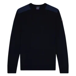 Blå Skulderdetalje Uld Sweater