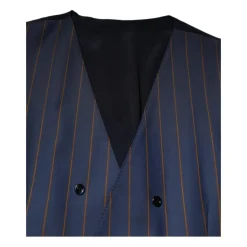 Blå Striber Uld Vestevest