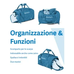 Blå Unisex Sports Taske Rygsæk