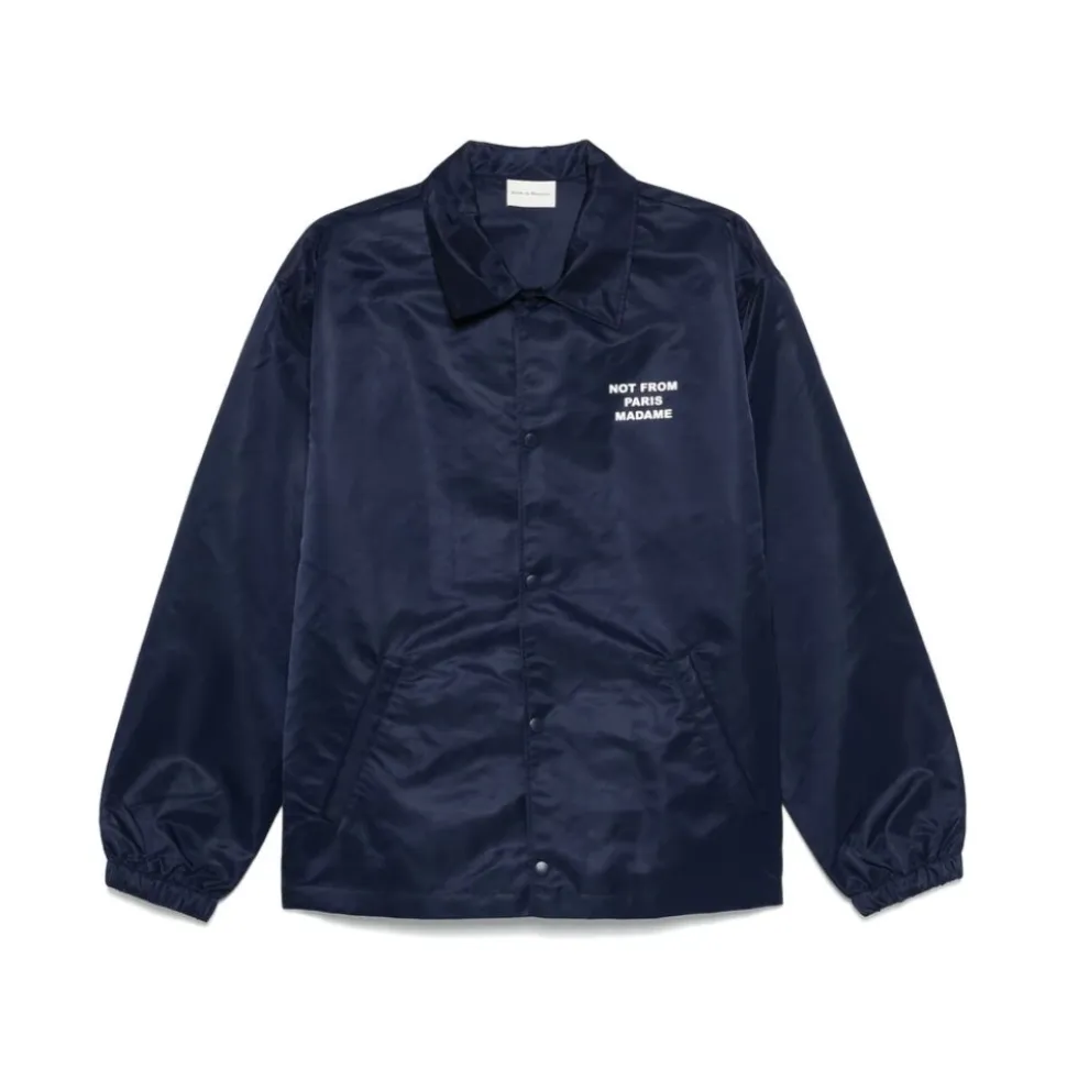 Blå vandafvisende vest med trykknaplukning