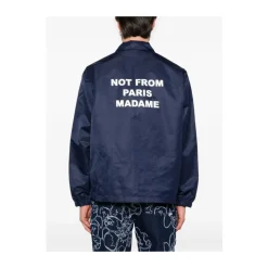 Blå vandafvisende vest med trykknaplukning