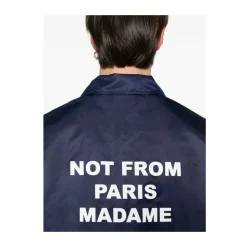 Blå vandafvisende vest med trykknaplukning