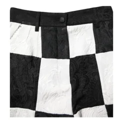 Blomstret Brokade High Waist Shorts