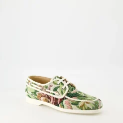 Blomstret Canvas Bådsko