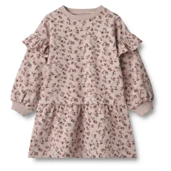 Blomstret Langærmet Kjole Tør Rose