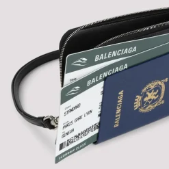 Blåt Læderpung Stilfuldt Herretilbehør