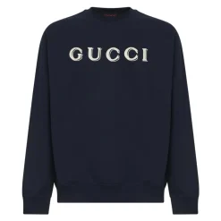 Bomuldsjersey sweatshirt med broderi