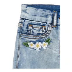 Broderede denimshorts