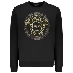 Broderet bomuldssweatshirt med ribkanter