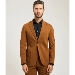 Brun enkeltknap jakkesæt med slank pasform