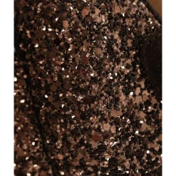 Brun Glitter Pump med Sløjfe