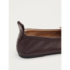 Brun læder balletflader med unikke detaljer