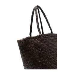 Brun Læder Basket Weave Håndtaske