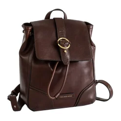 Brun Læder Rygsæk med Snøre