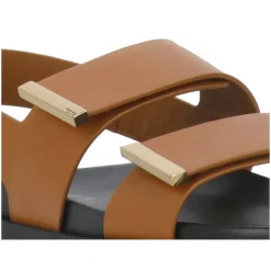 Brun Læder Sandaler med Velcrolukning