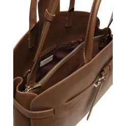 Brun Læder Skuldertaske med Magnetlukning