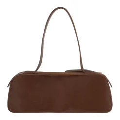Brun Læder Skuldertaske Produceret i Italien