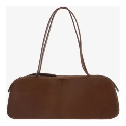 Brun Læder Skuldertaske Produceret i Italien