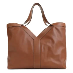 Brun læder Y Skuldertaske