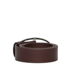 Brun Læderbælte med Sølvspænde