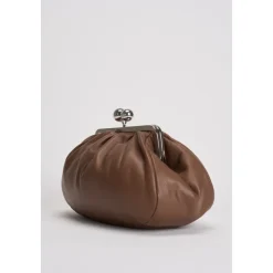 Brun lædertaske med kædestrop