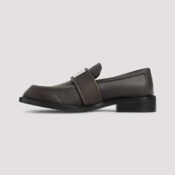 Brun Loafer Sko Elegant Sølv Detaljer