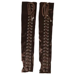 Brune Lace-Up Satin Handsker