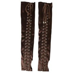 Brune Lace-Up Satin Handsker